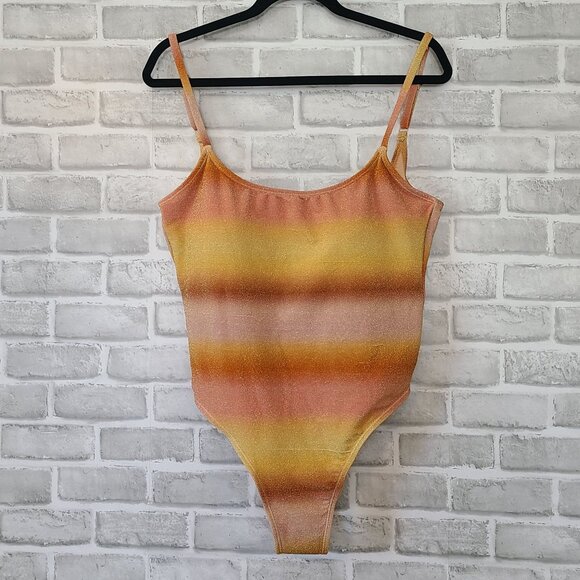 Cotton On Glitter Ombre Scoop Neck One Piece Swimsuit NEW XL Cheeky Beach - Picture 1 of 9